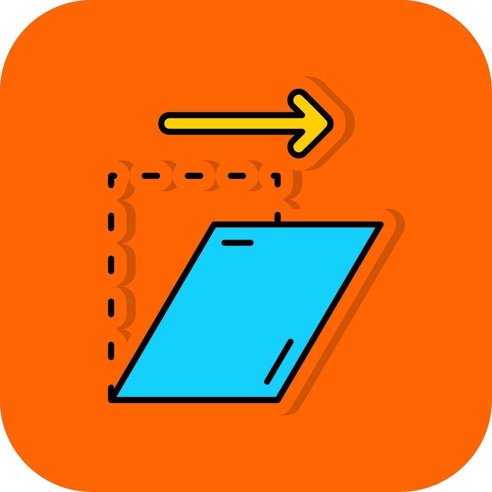 schuintrekken gevulde oranje achtergrond icoon vector