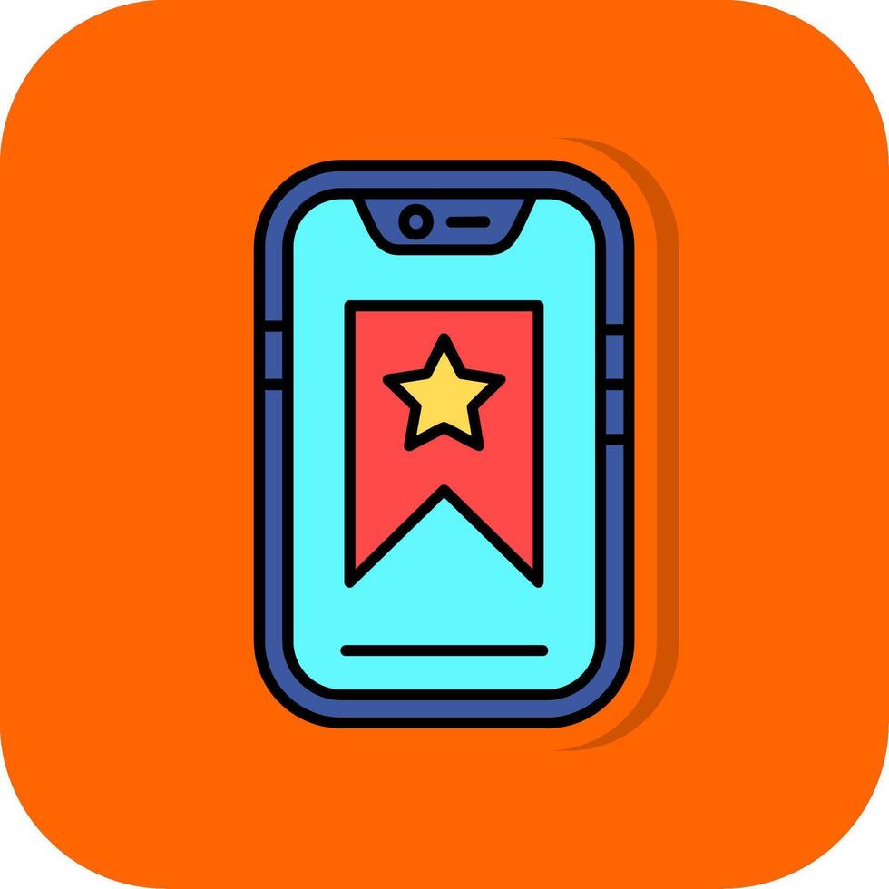 bladwijzer gevulde oranje achtergrond icoon vector
