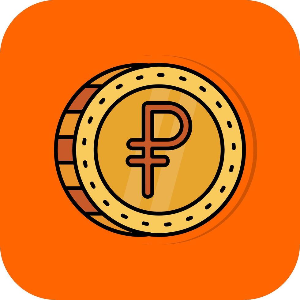 roebel gevulde oranje achtergrond icoon vector