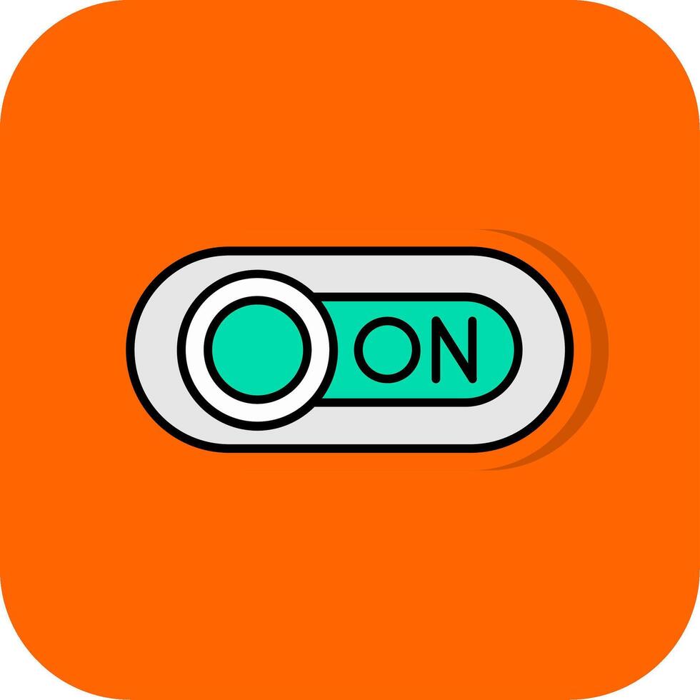 Aan gevulde oranje achtergrond icoon vector