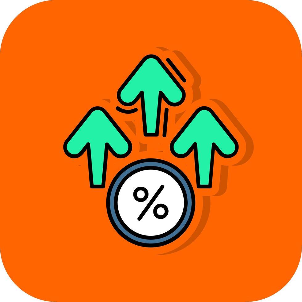 korting gevulde oranje achtergrond icoon vector