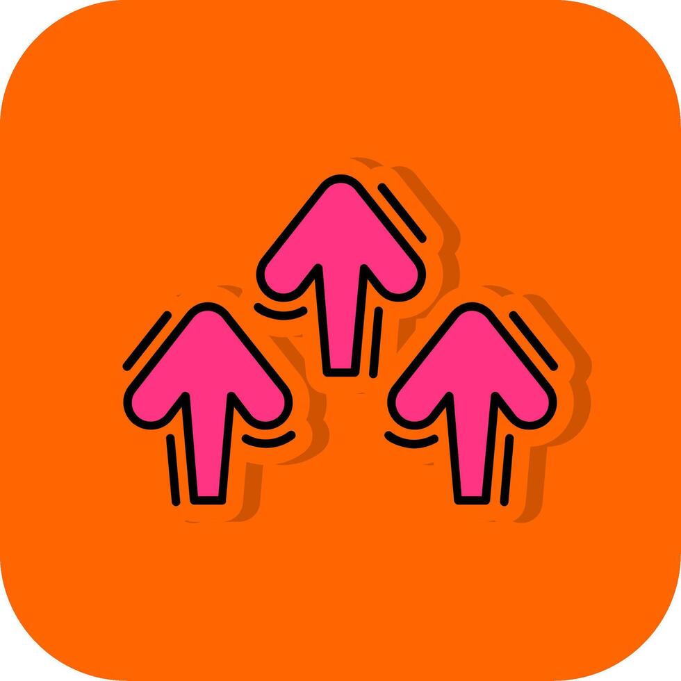 toenemen gevulde oranje achtergrond icoon vector
