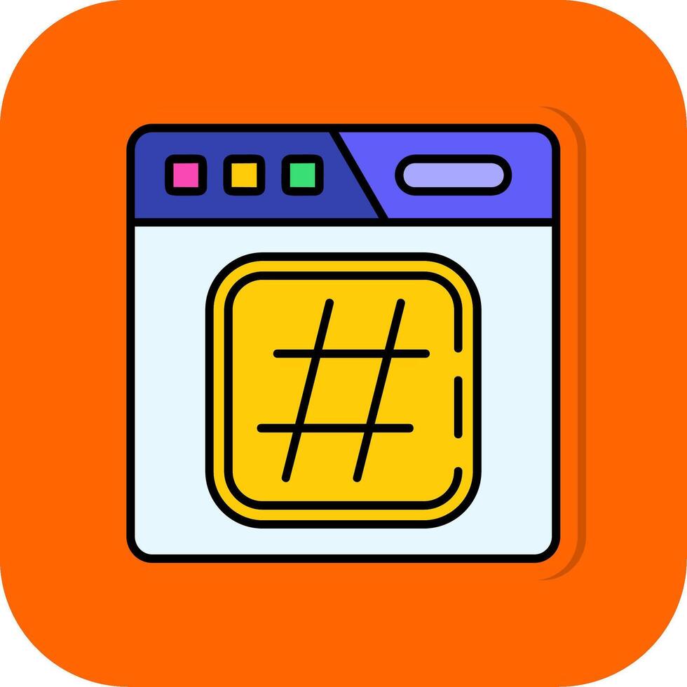 hekje gevulde oranje achtergrond icoon vector