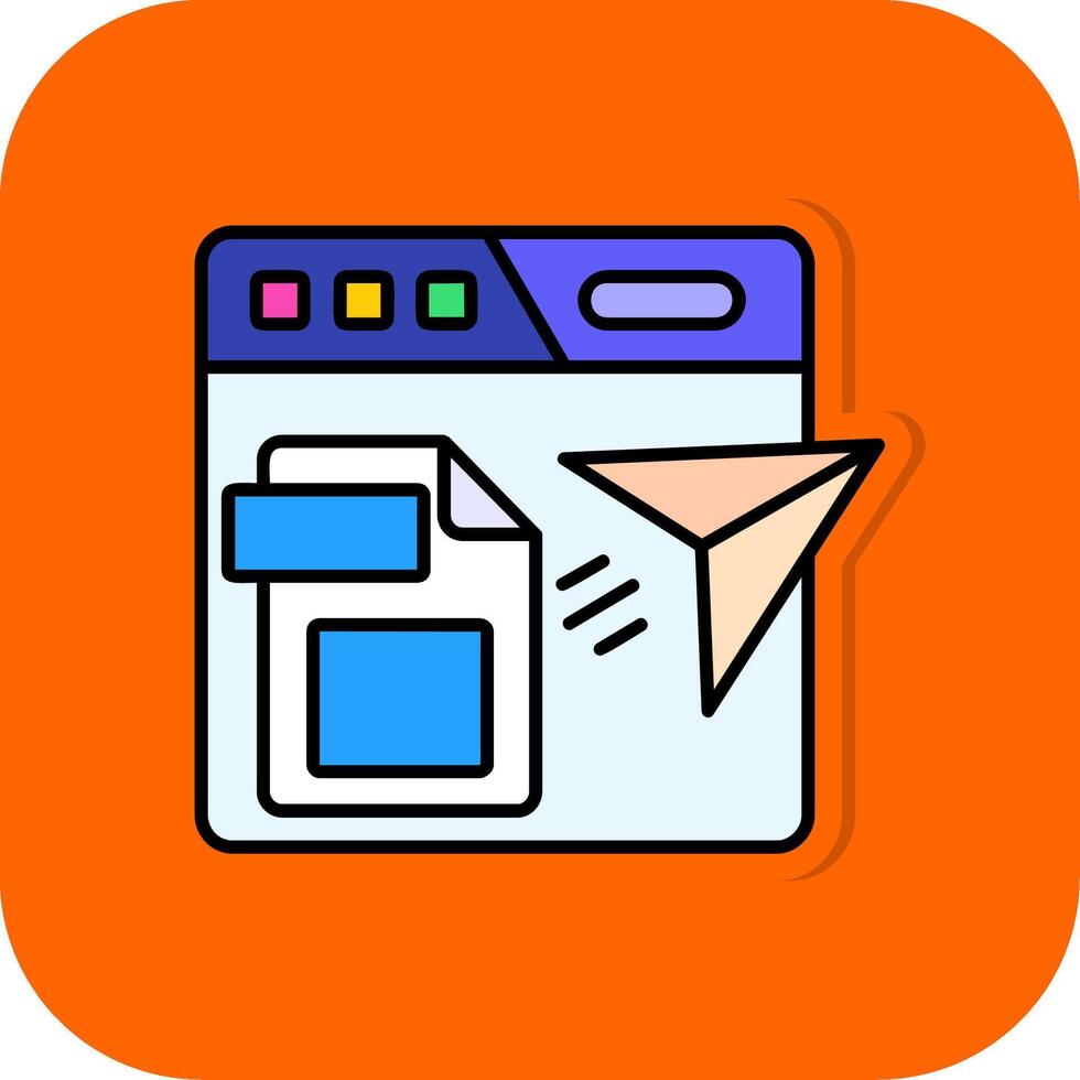 publishing gevulde oranje achtergrond icoon vector