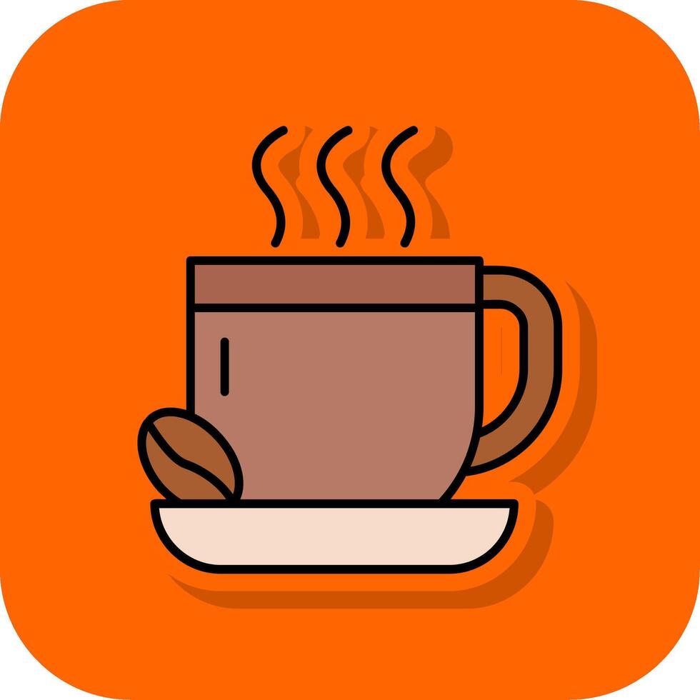 koffie gevulde oranje achtergrond icoon vector
