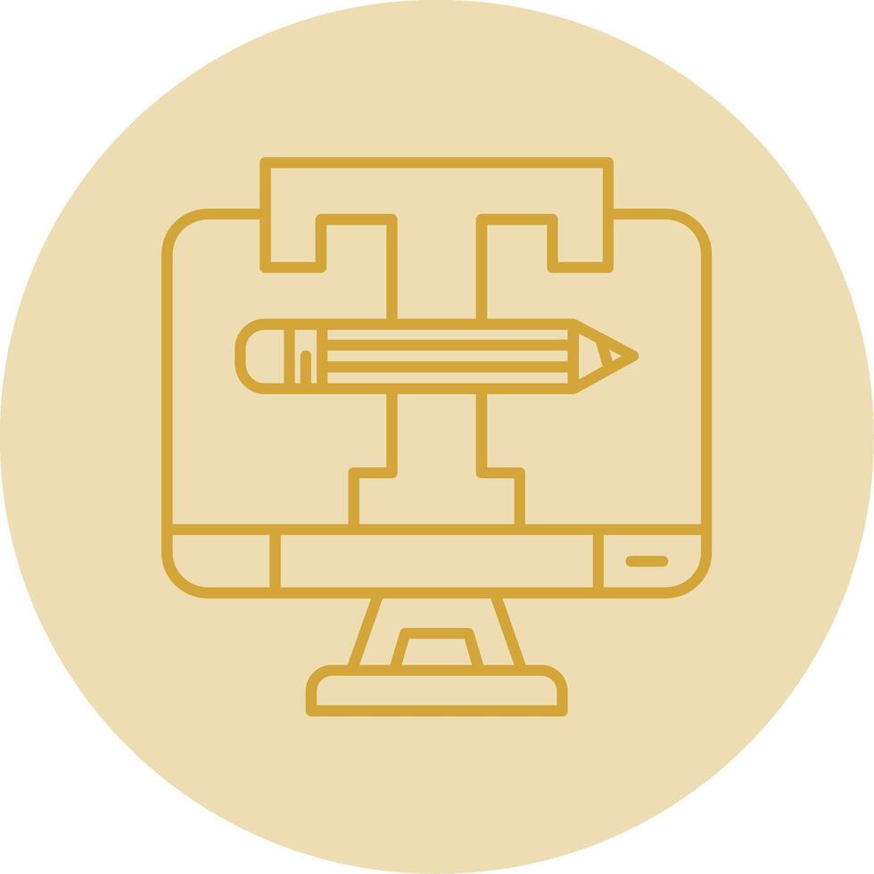 logo ontwerp lijn geel cirkel icoon vector