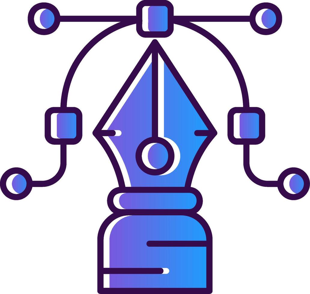 pen gereedschap helling gevulde icoon vector