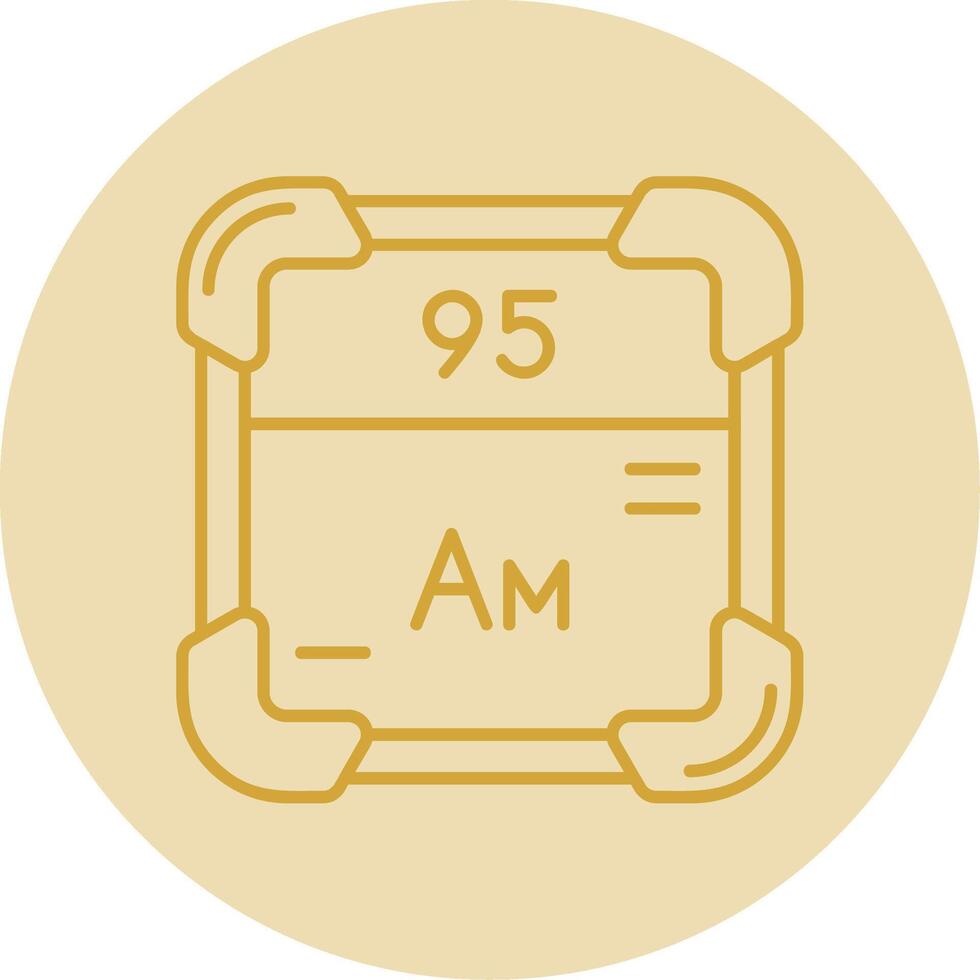 americium lijn geel cirkel icoon vector