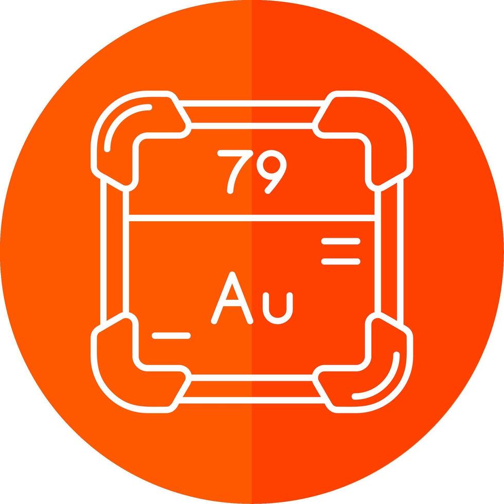 goud lijn rood cirkel icoon vector