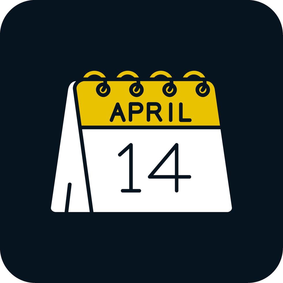 14e van april glyph twee kleur icoon vector