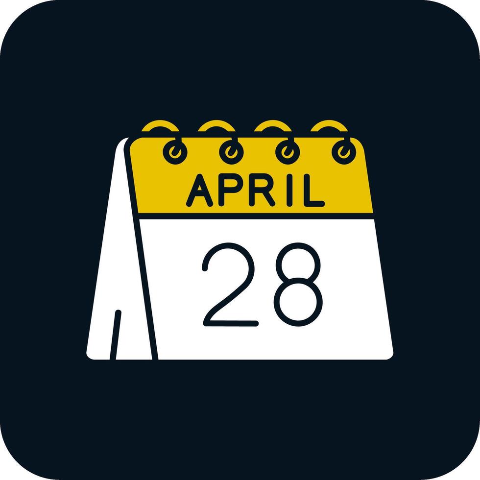 28e van april glyph twee kleur icoon vector
