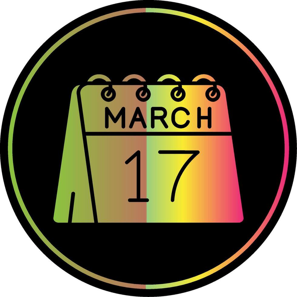 17e van maart glyph ten gevolge kleur icoon vector