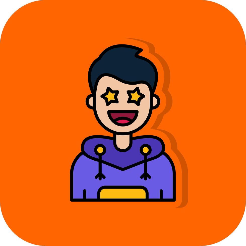 beroemd gevulde oranje achtergrond icoon vector