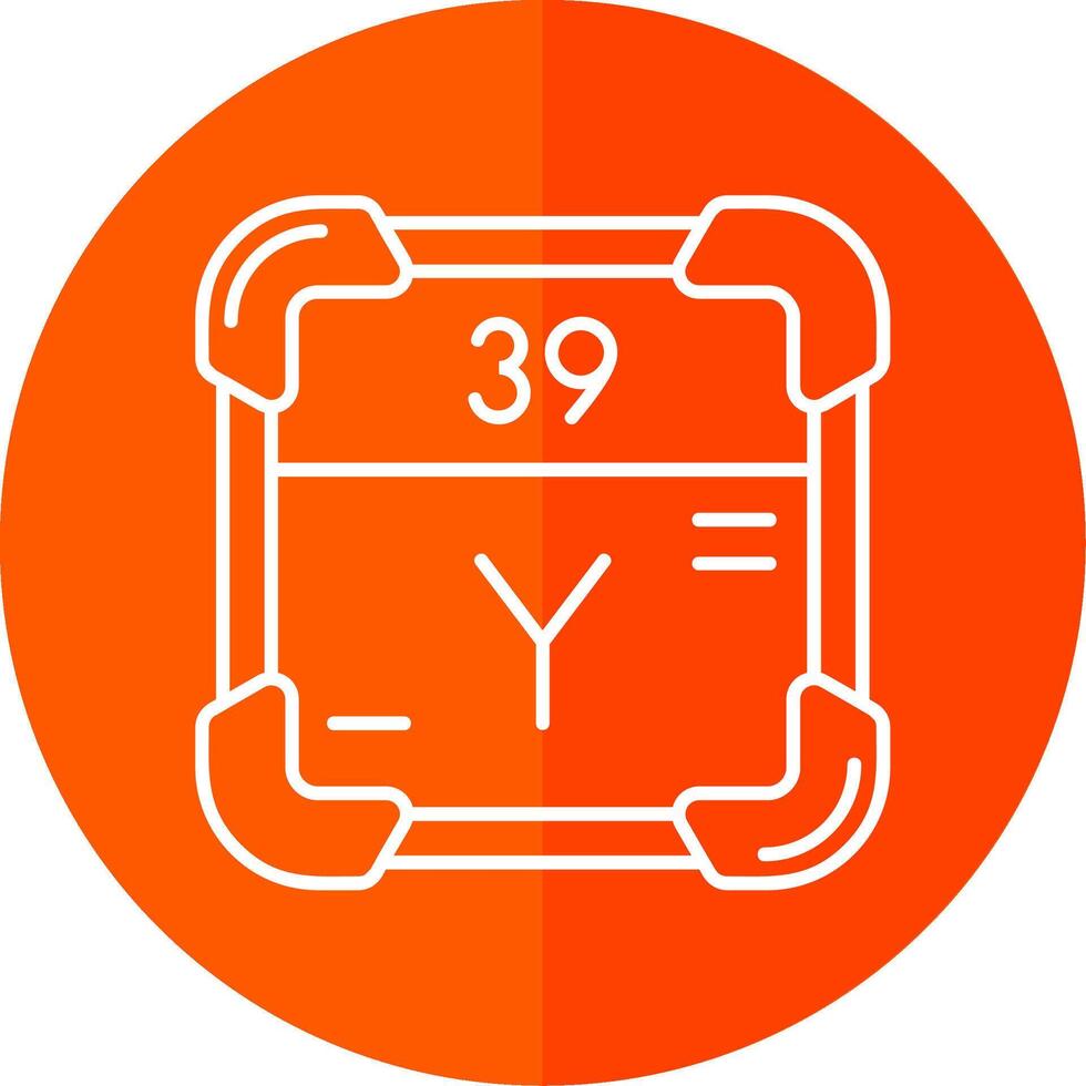 yttrium lijn rood cirkel icoon vector