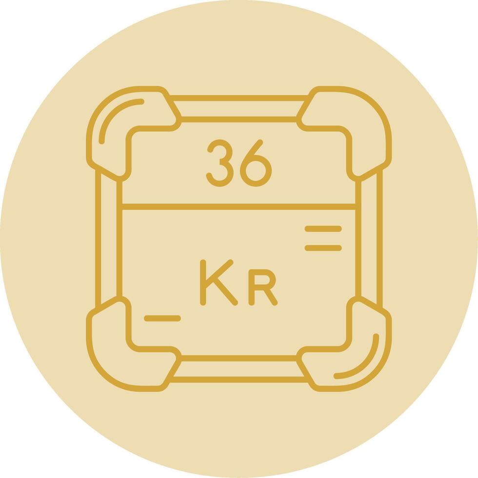 krypton lijn geel cirkel icoon vector