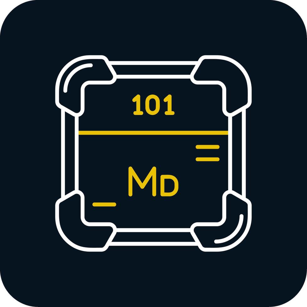 mendelevium lijn geel wit icoon vector