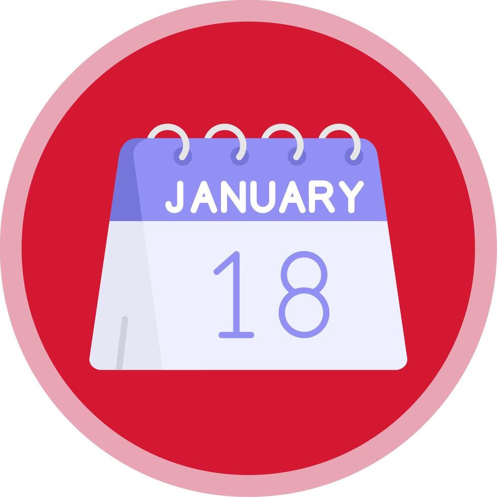 18e van januari vlak multi cirkel icoon vector