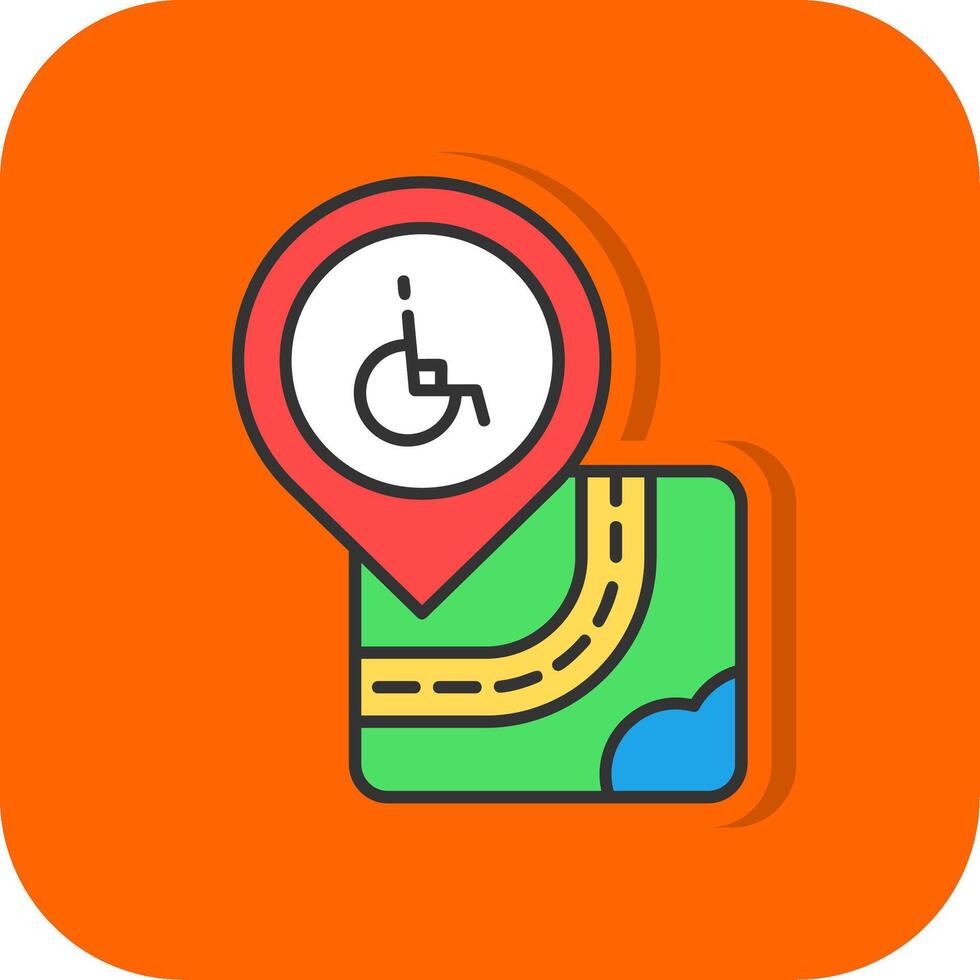 gehandicapt gevulde oranje achtergrond icoon vector