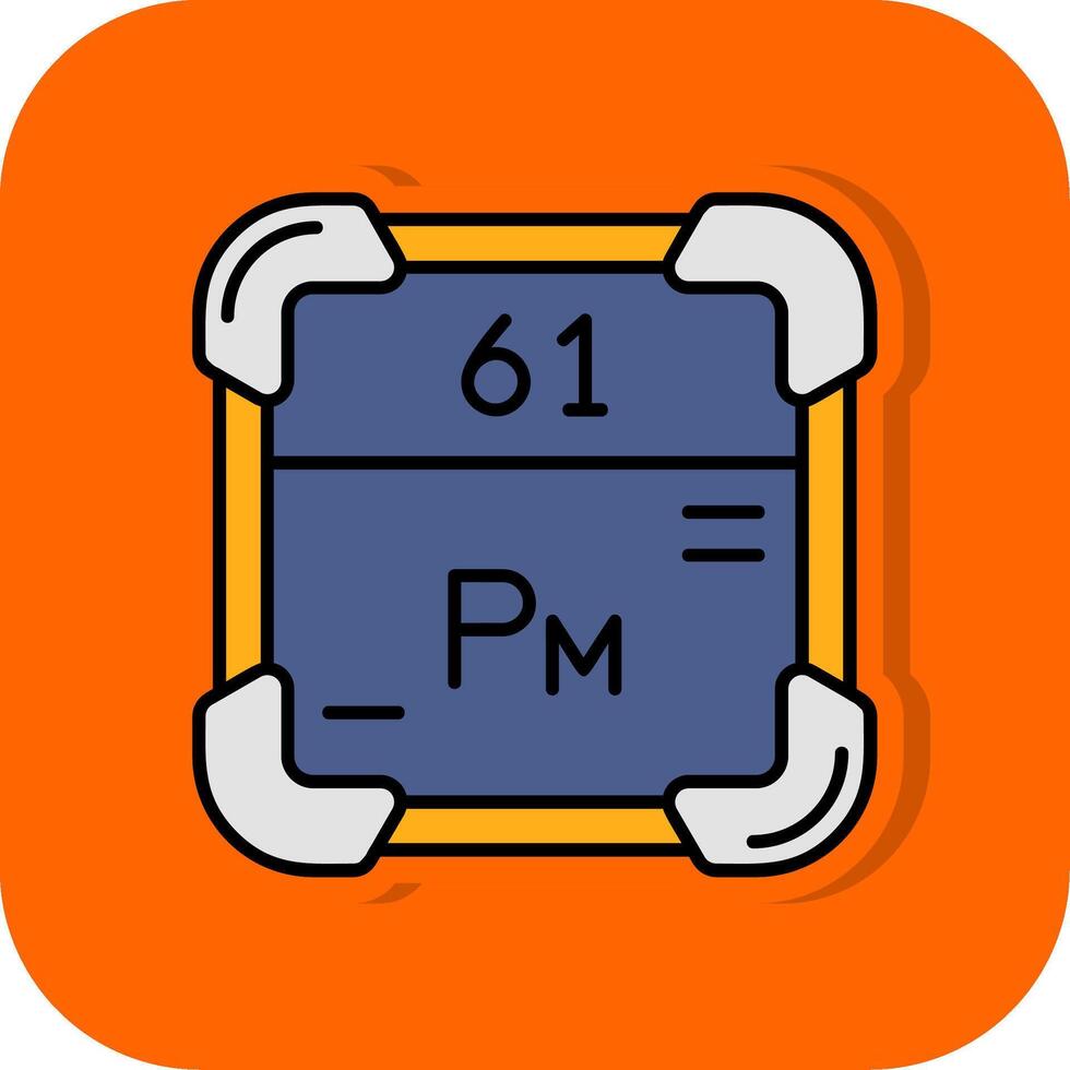 promethium gevulde oranje achtergrond icoon vector