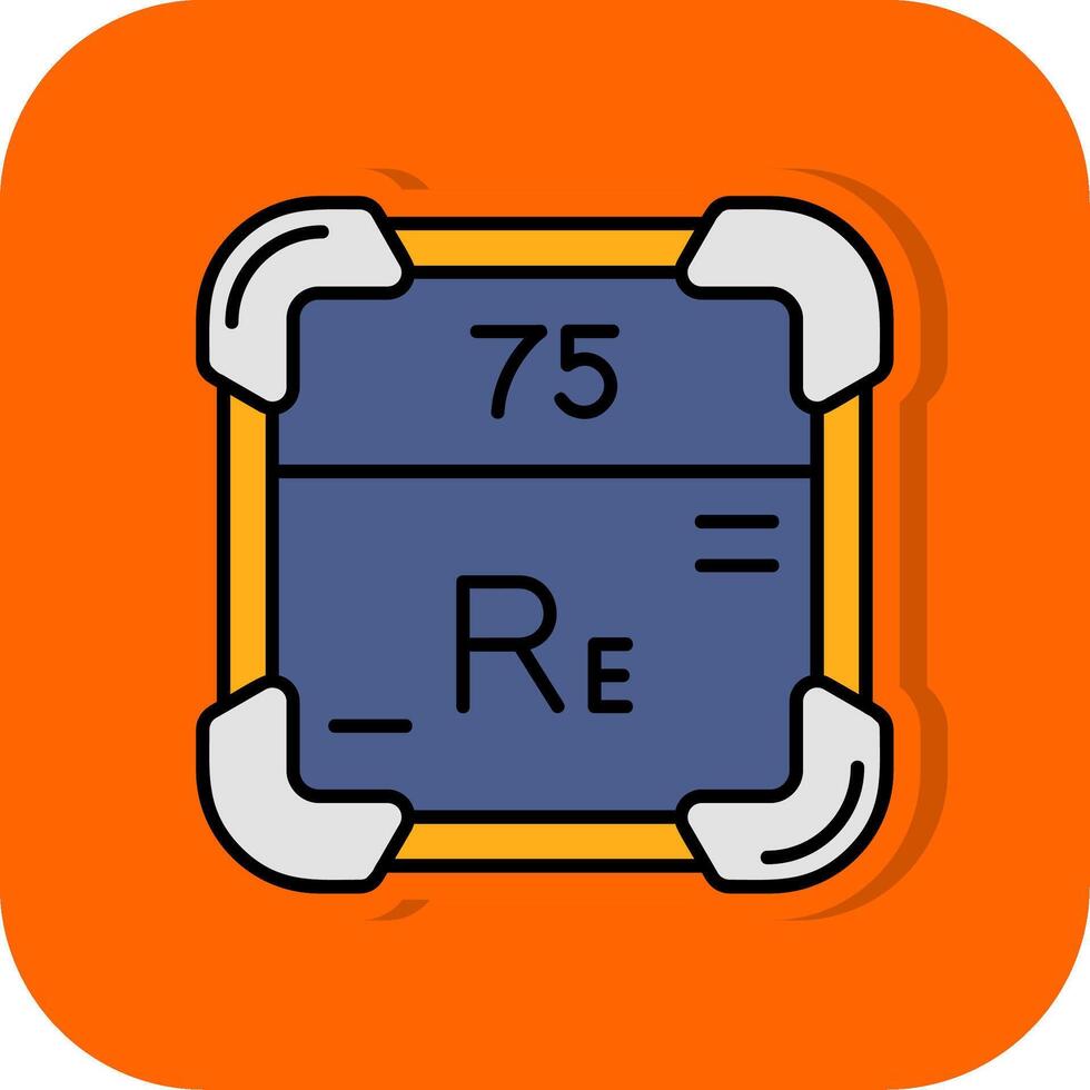 rhenium gevulde oranje achtergrond icoon vector