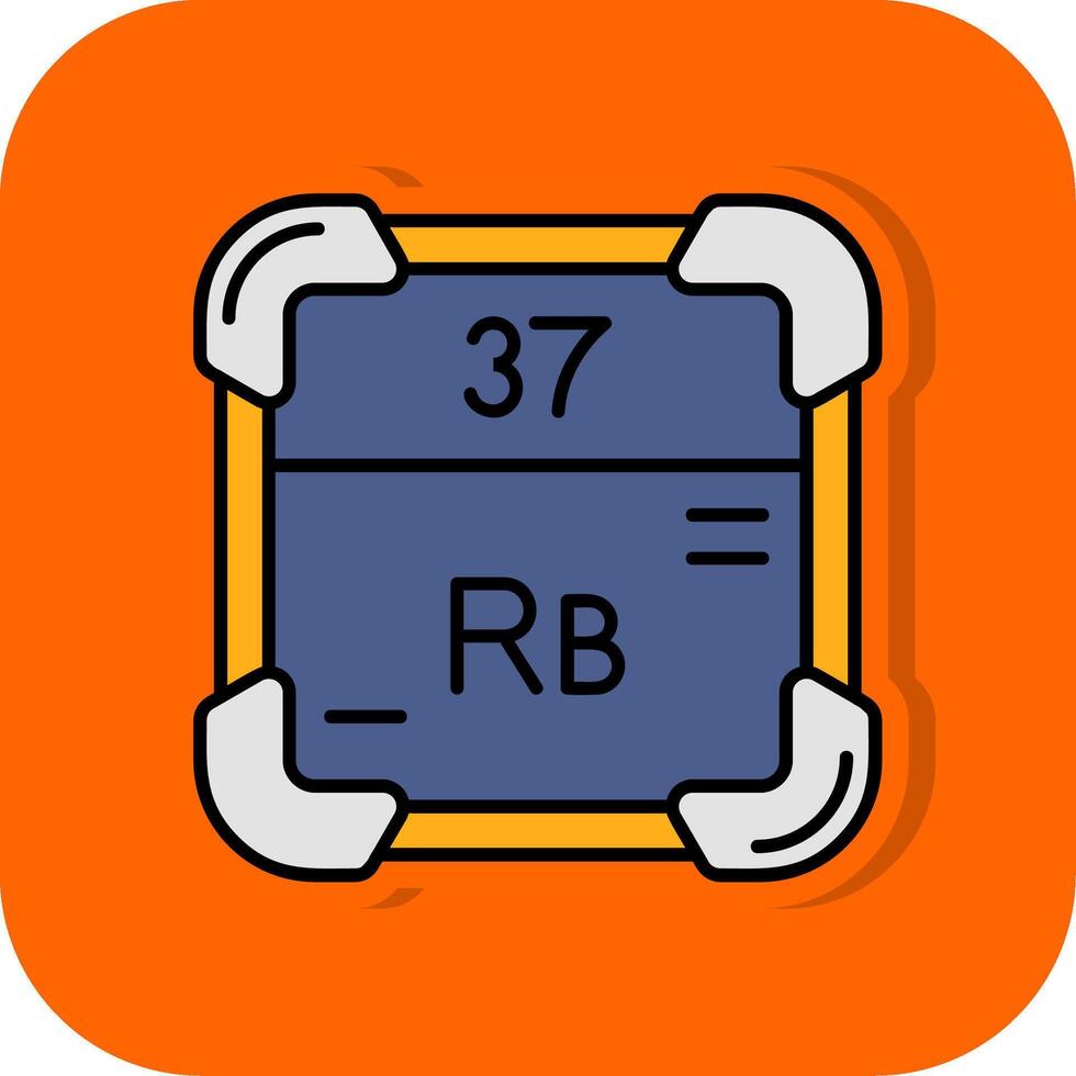 rubidium gevulde oranje achtergrond icoon vector