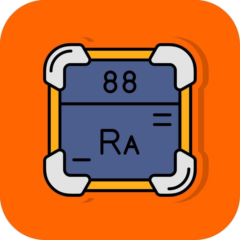 radium gevulde oranje achtergrond icoon vector