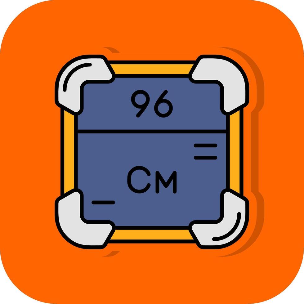 curium gevulde oranje achtergrond icoon vector