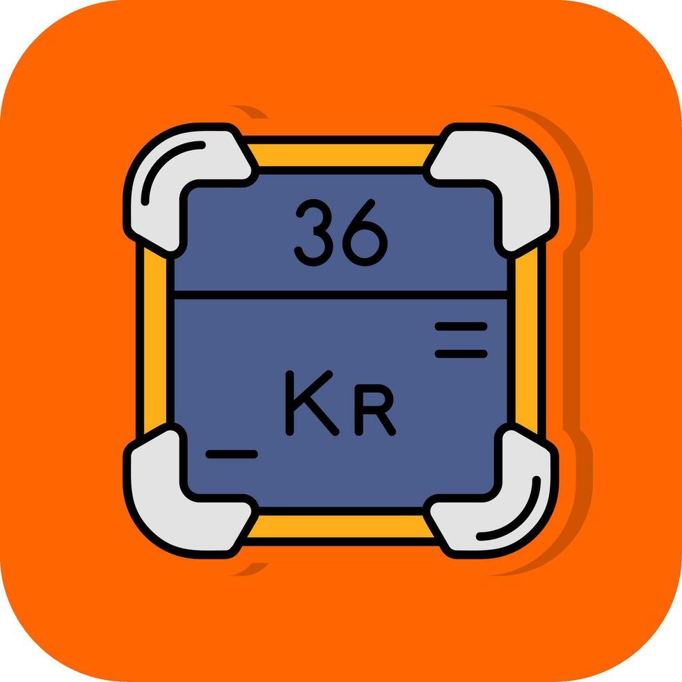 krypton gevulde oranje achtergrond icoon vector