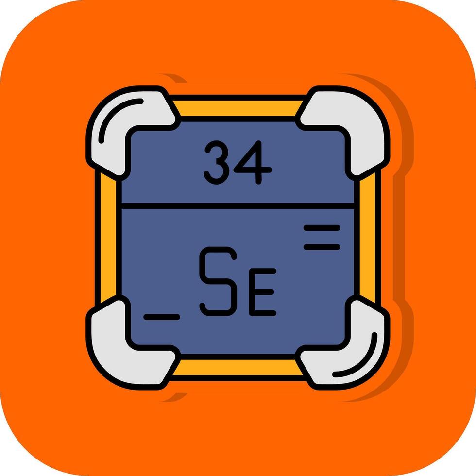 selenium gevulde oranje achtergrond icoon vector