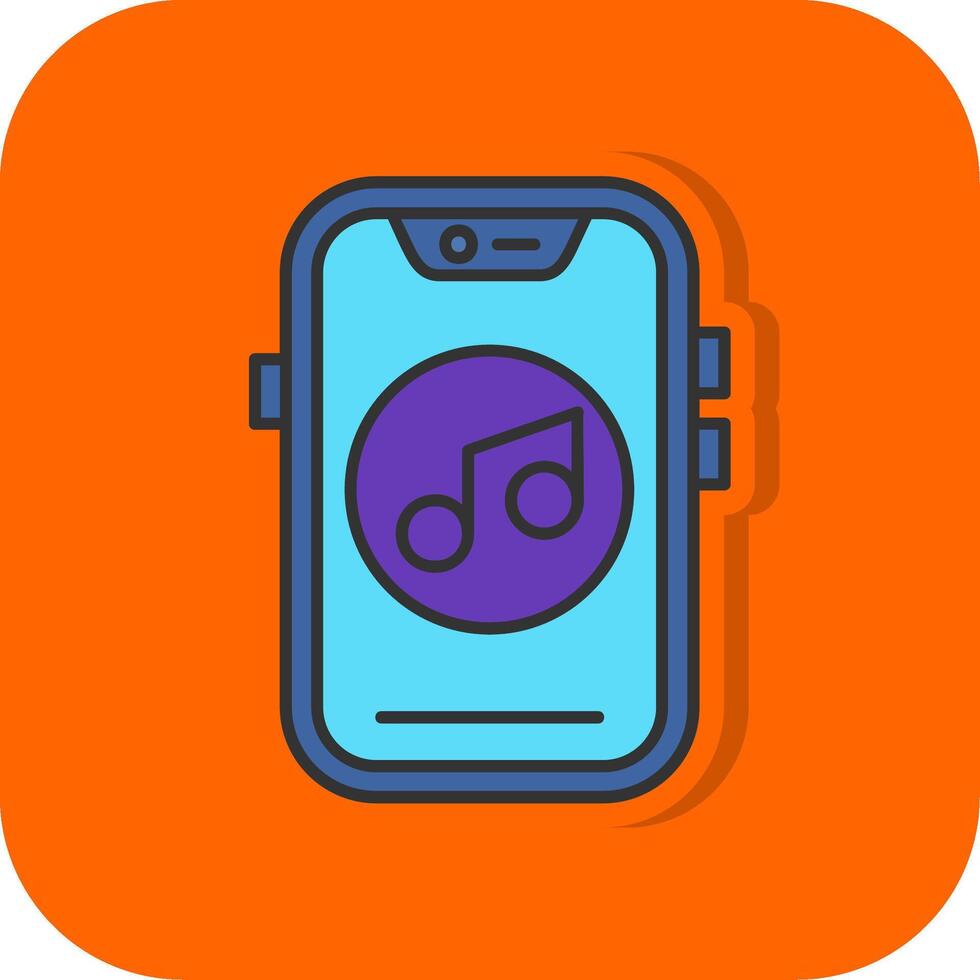muziek- gevulde oranje achtergrond icoon vector