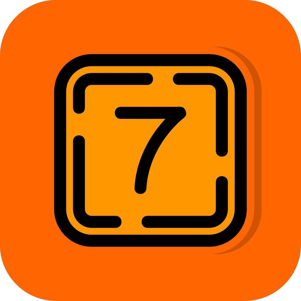 zeven gevulde oranje achtergrond icoon vector