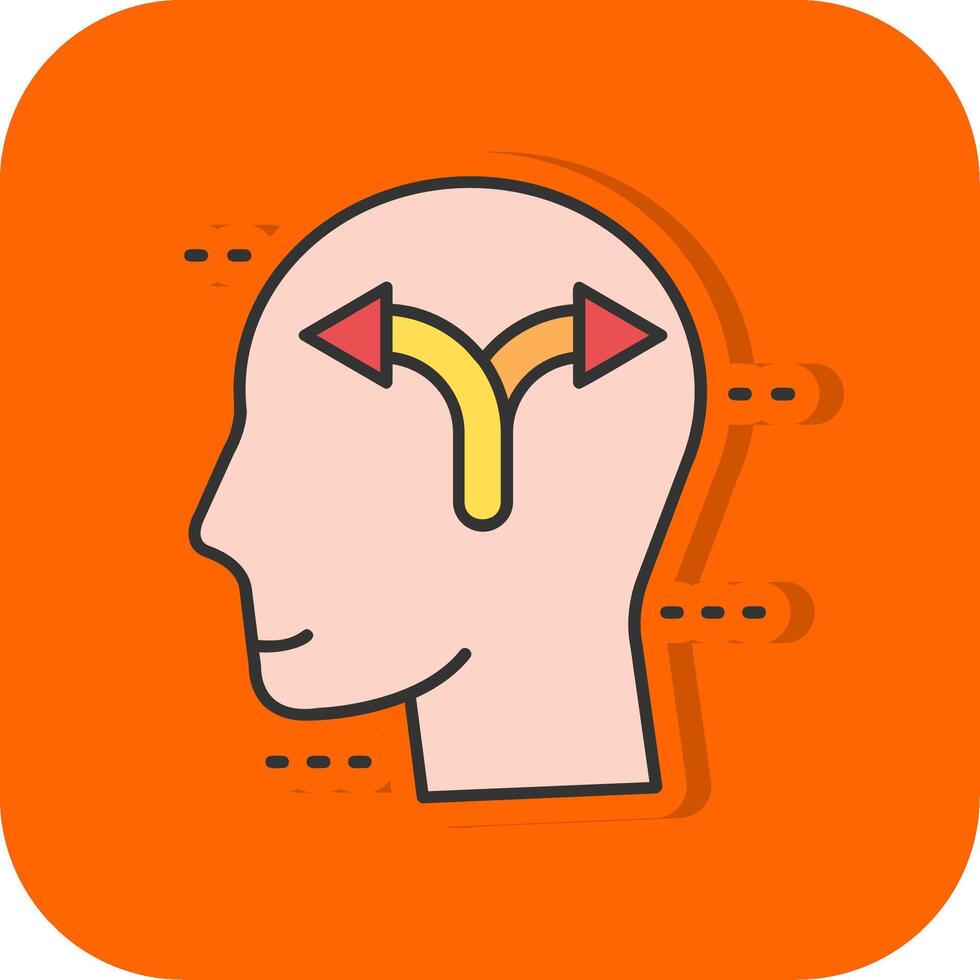 richting gevulde oranje achtergrond icoon vector