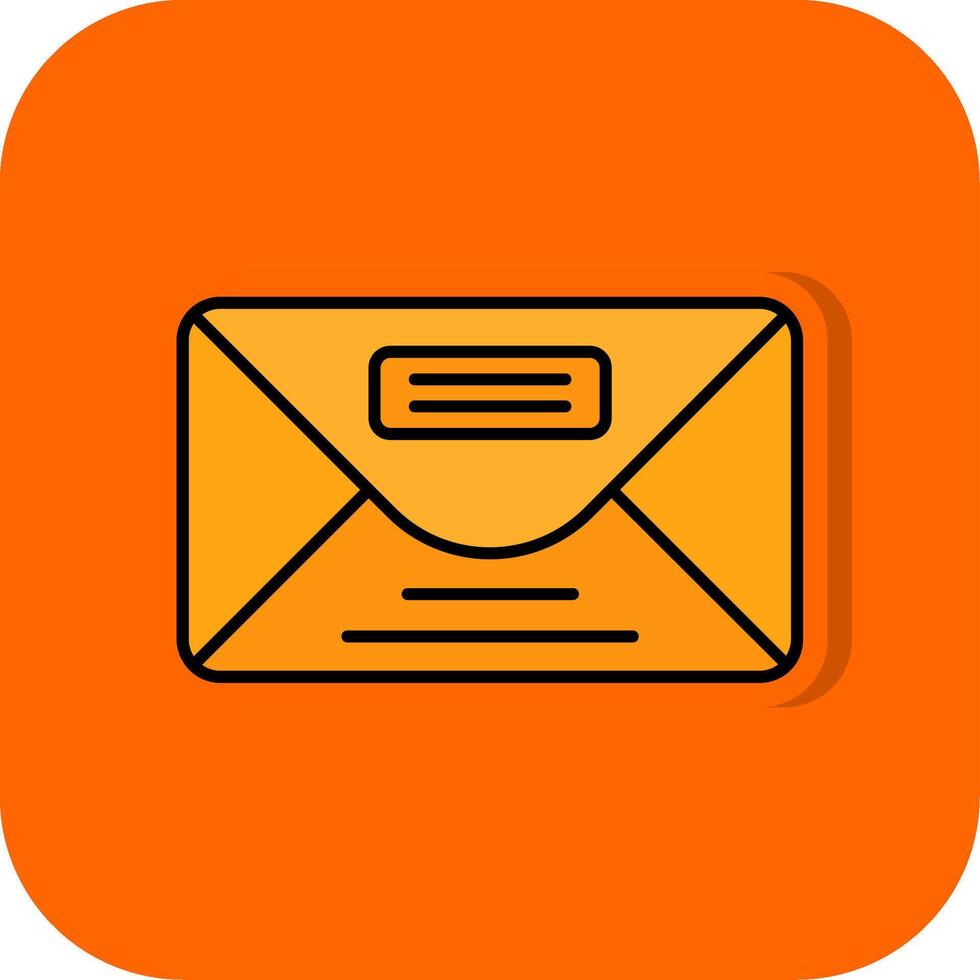 envelop gevulde oranje achtergrond icoon vector