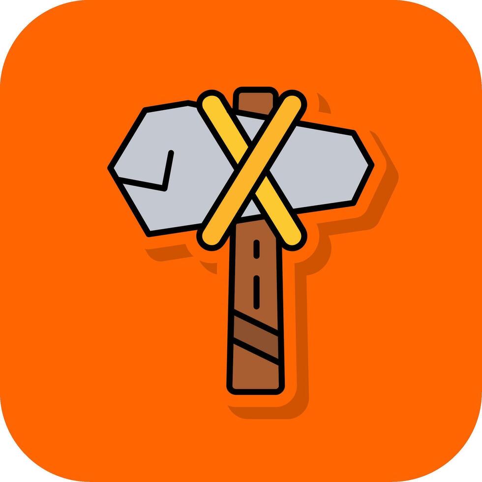 hamer gevulde oranje achtergrond icoon vector