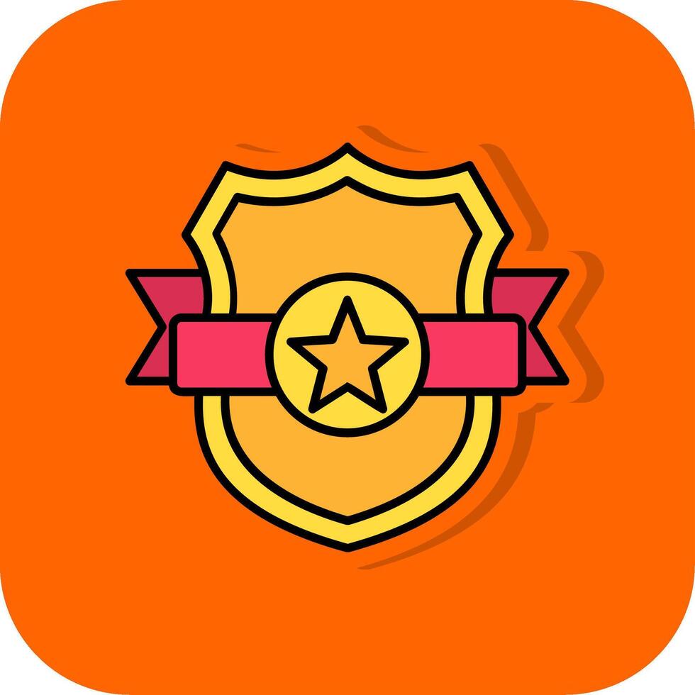 schild gevulde oranje achtergrond icoon vector