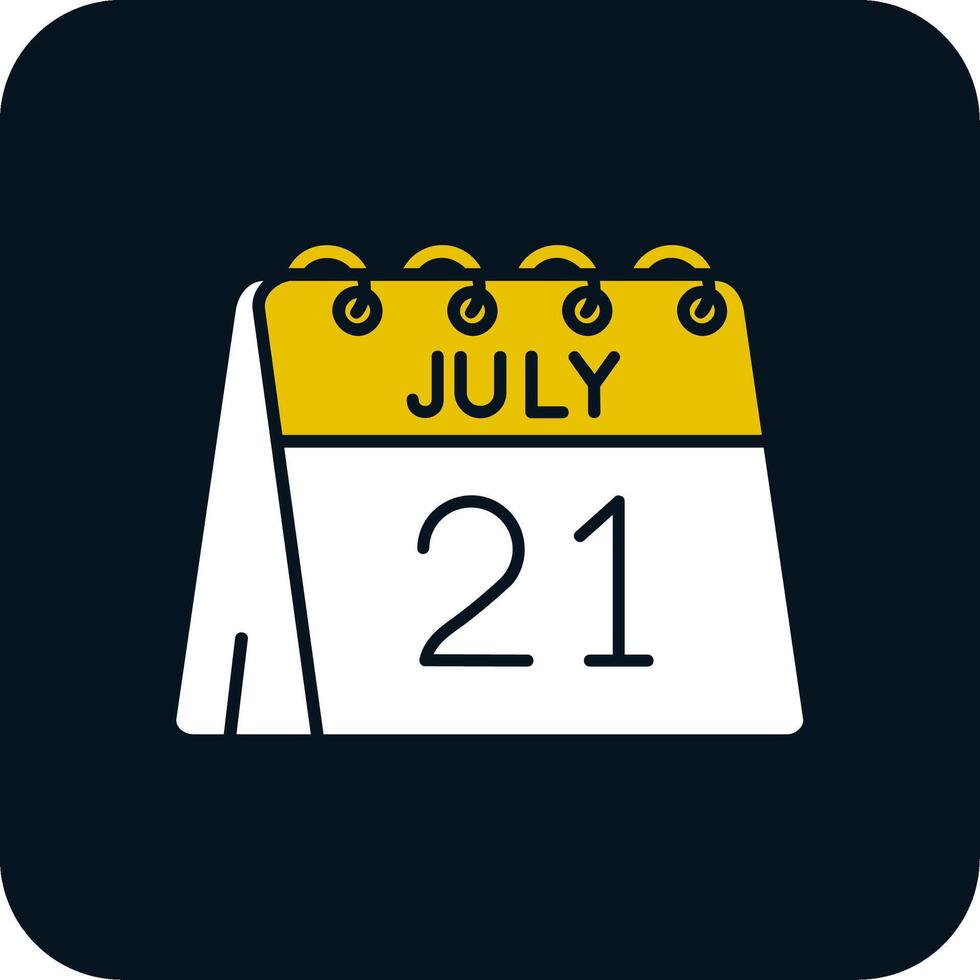 21e van juli glyph twee kleur icoon vector