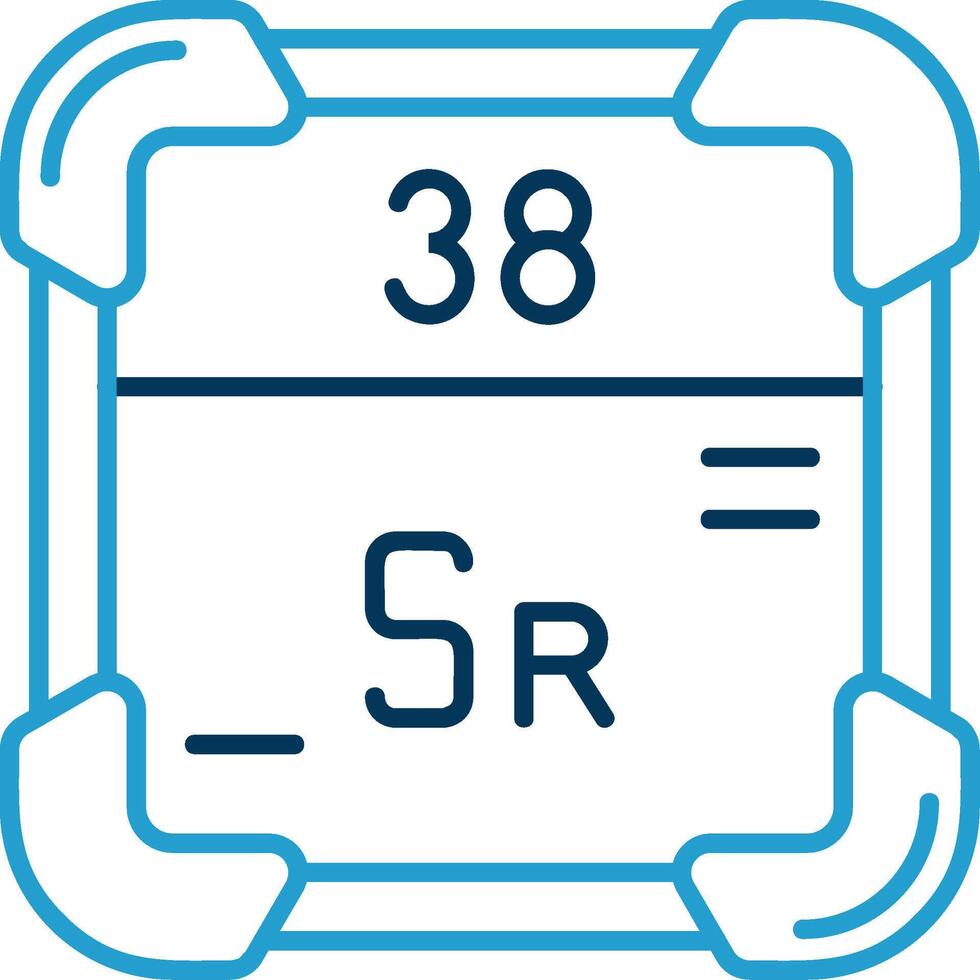 strontium lijn blauw twee kleur icoon vector