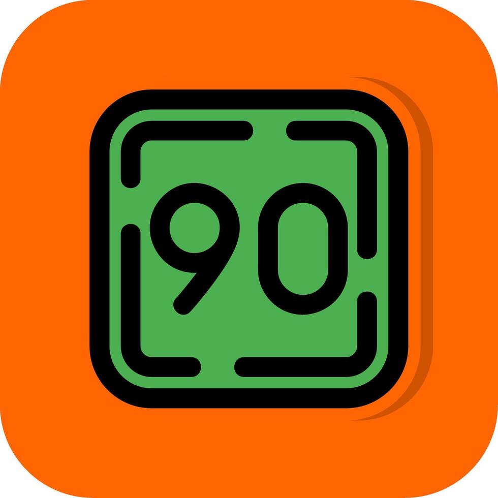 negentig gevulde oranje achtergrond icoon vector
