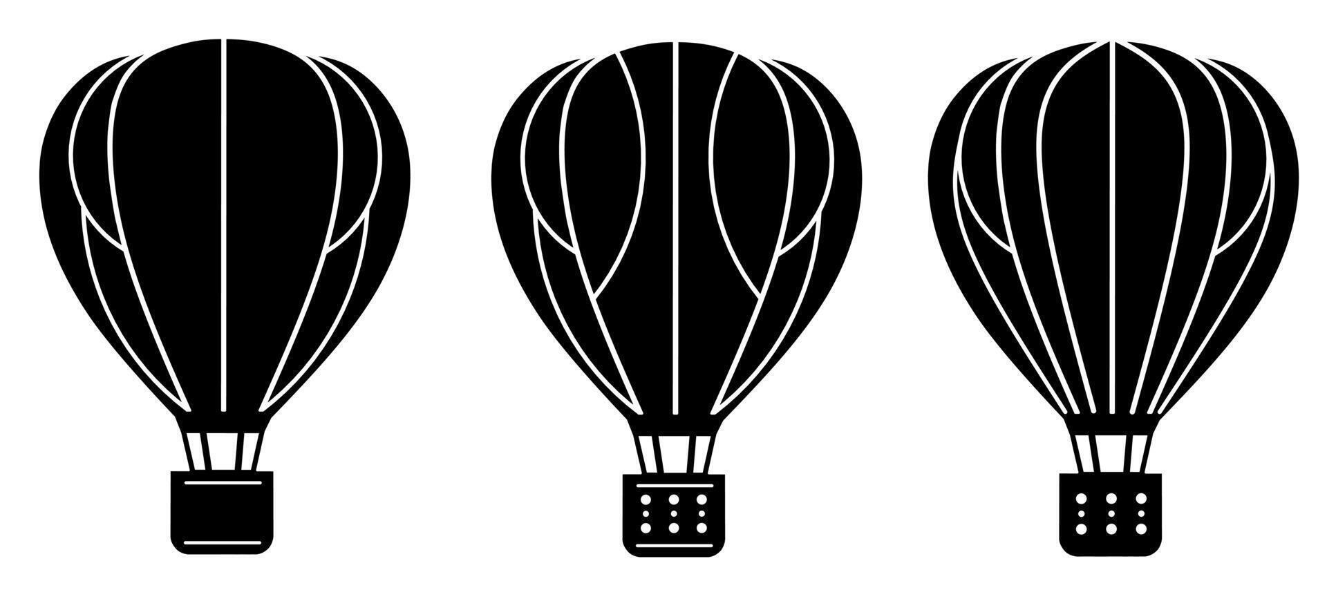 lucht ballon icoon. verzameling vector illustratie van pictogrammen voor bedrijf. zwart icoon ontwerp.