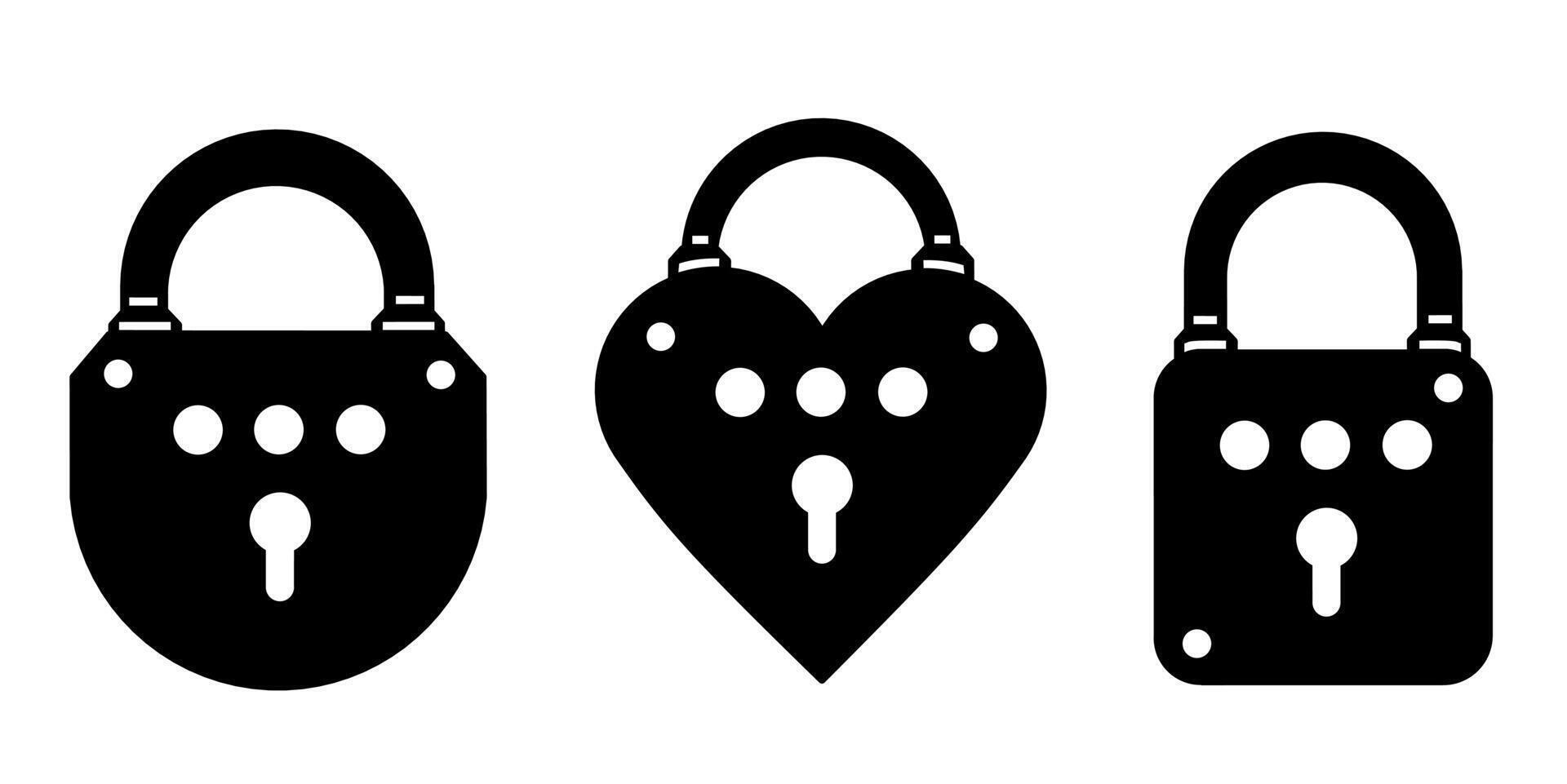 hangslot icoon. verzameling vector illustratie van pictogrammen voor bedrijf. zwart icoon ontwerp.