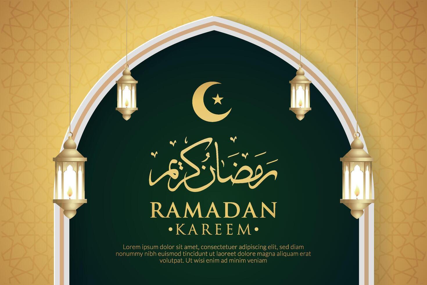 vector elegant luxueus Ramadan, eid al fitr, Islamitisch achtergrond decoratief groet kaart