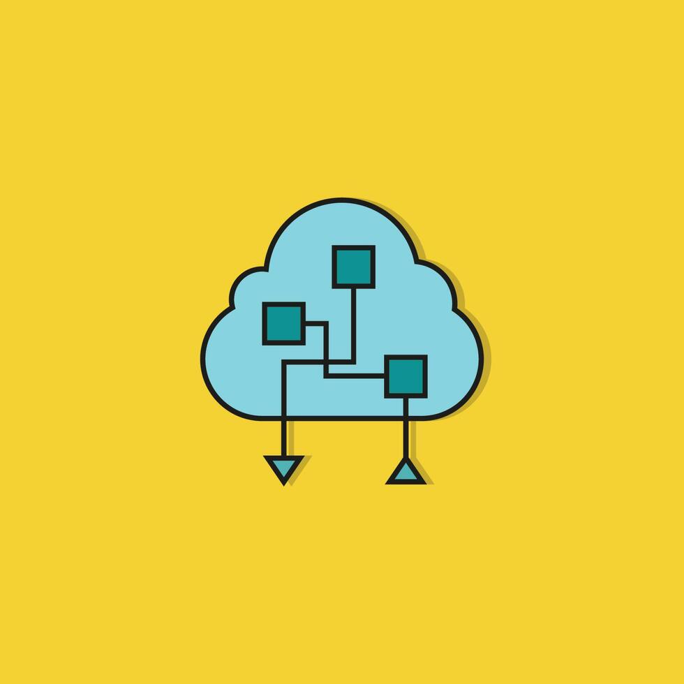 diagram in wolk icoon Aan geel achtergrond vector