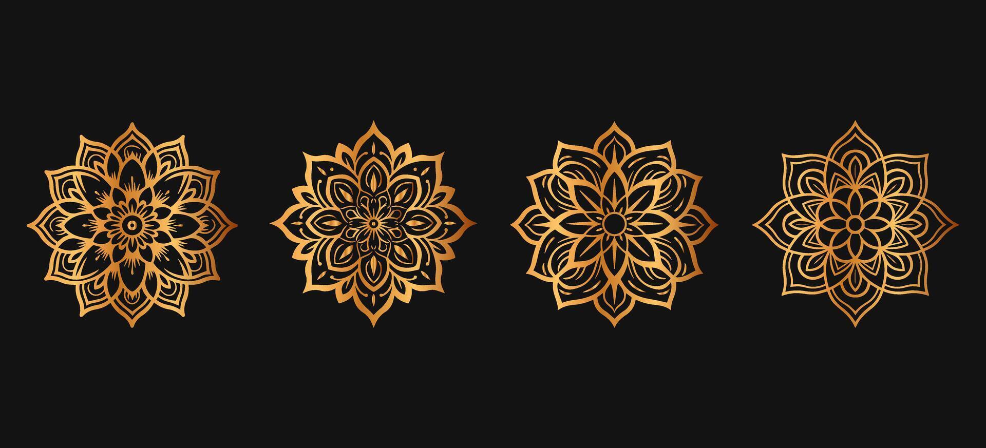 mandala. luxe gouden ronde ornament patroon. henna- tatoeëren mandala. mehndi stijl. luxe mandala, gouden patroon vector