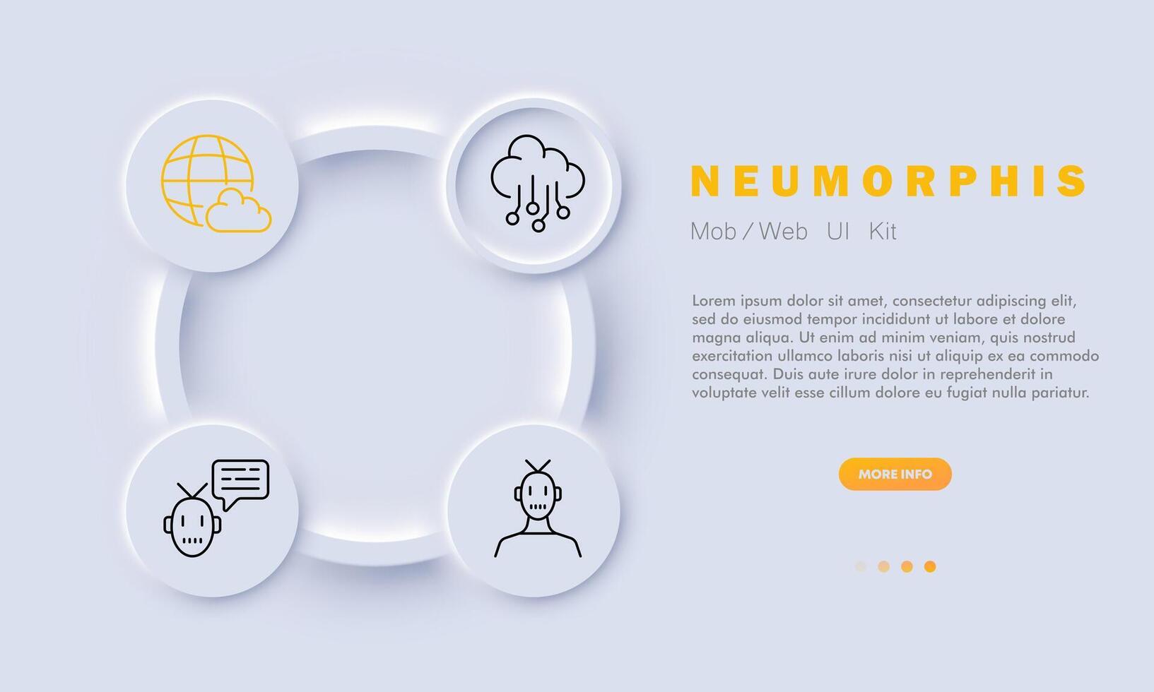 technologieën icoon set. versnelling, monitor, wolk opslag, kunstmatig intelligentie, informatie, neurale netwerk, robot. neomorfisme stijl. vector lijn icoon voor bedrijf en reclame