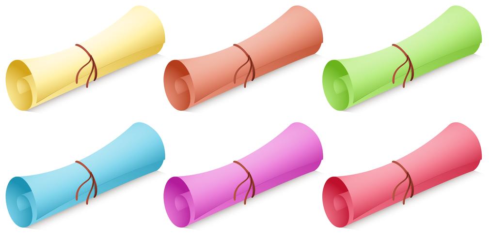 Rol papier in verschillende kleuren vector