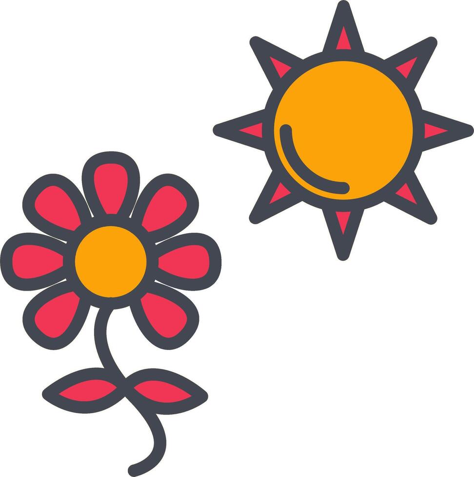 bloem in zonlicht vector icoon