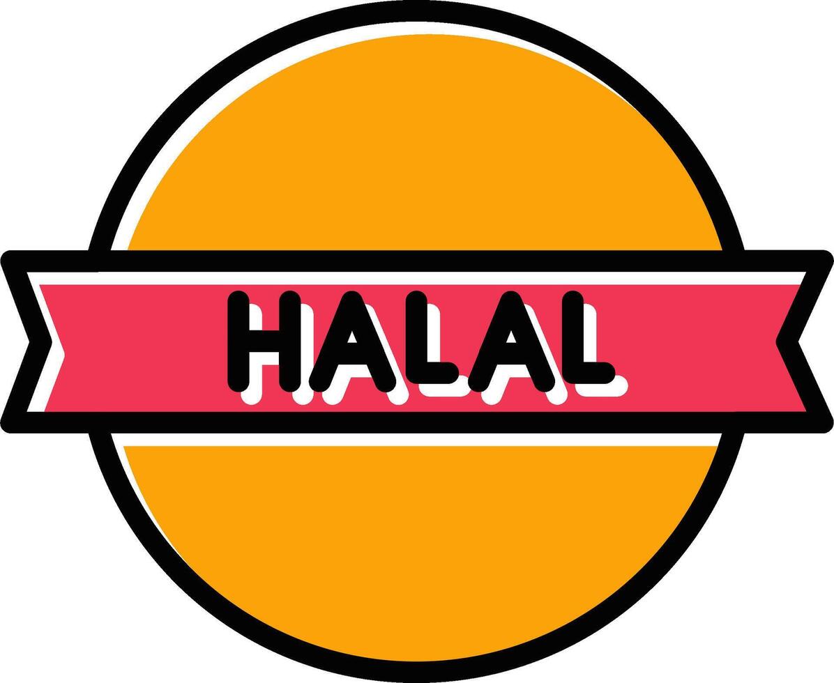 halal sticker vector icoon