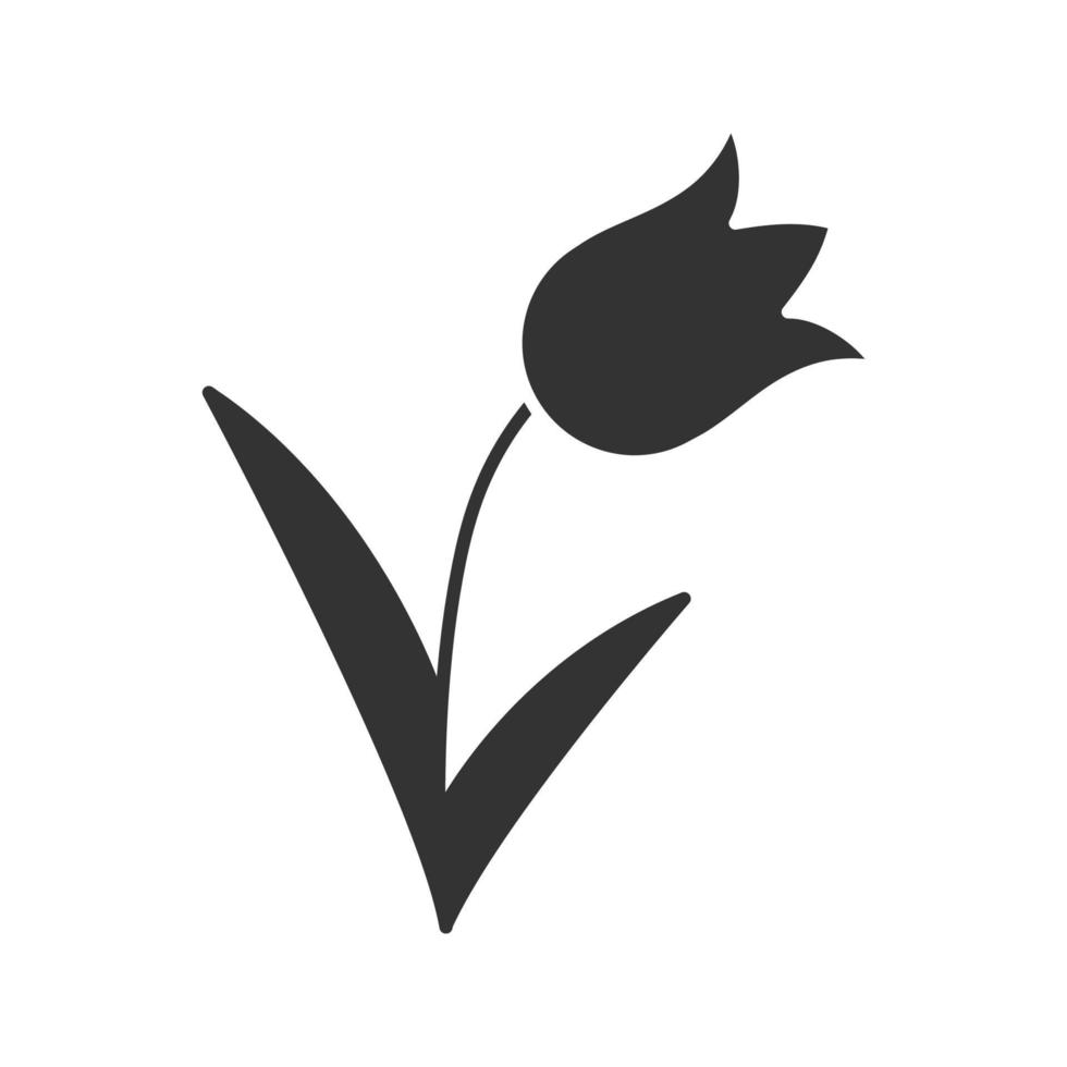 tulp glyph pictogram. silhouet symbool. negatieve ruimte. vector geïsoleerde illustratie