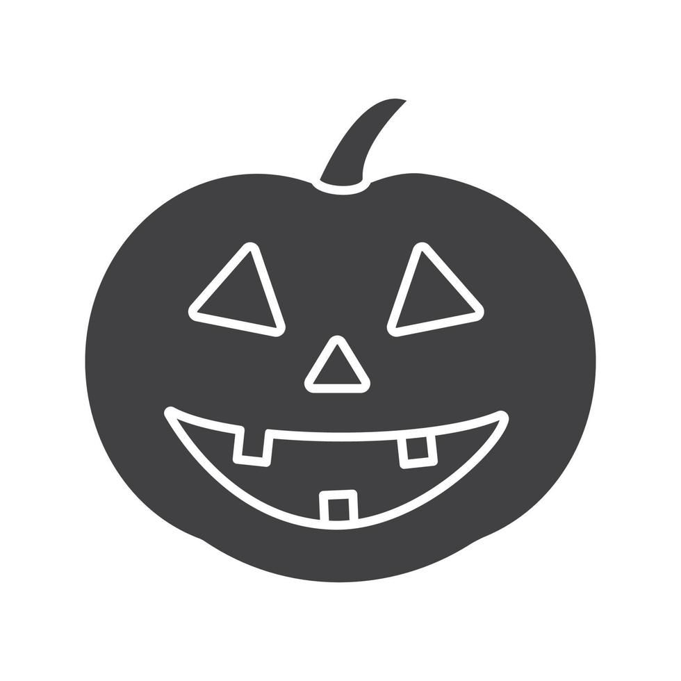 halloween pompoen glyph pictogram. silhouet symbool. negatieve ruimte. vector geïsoleerde illustratie