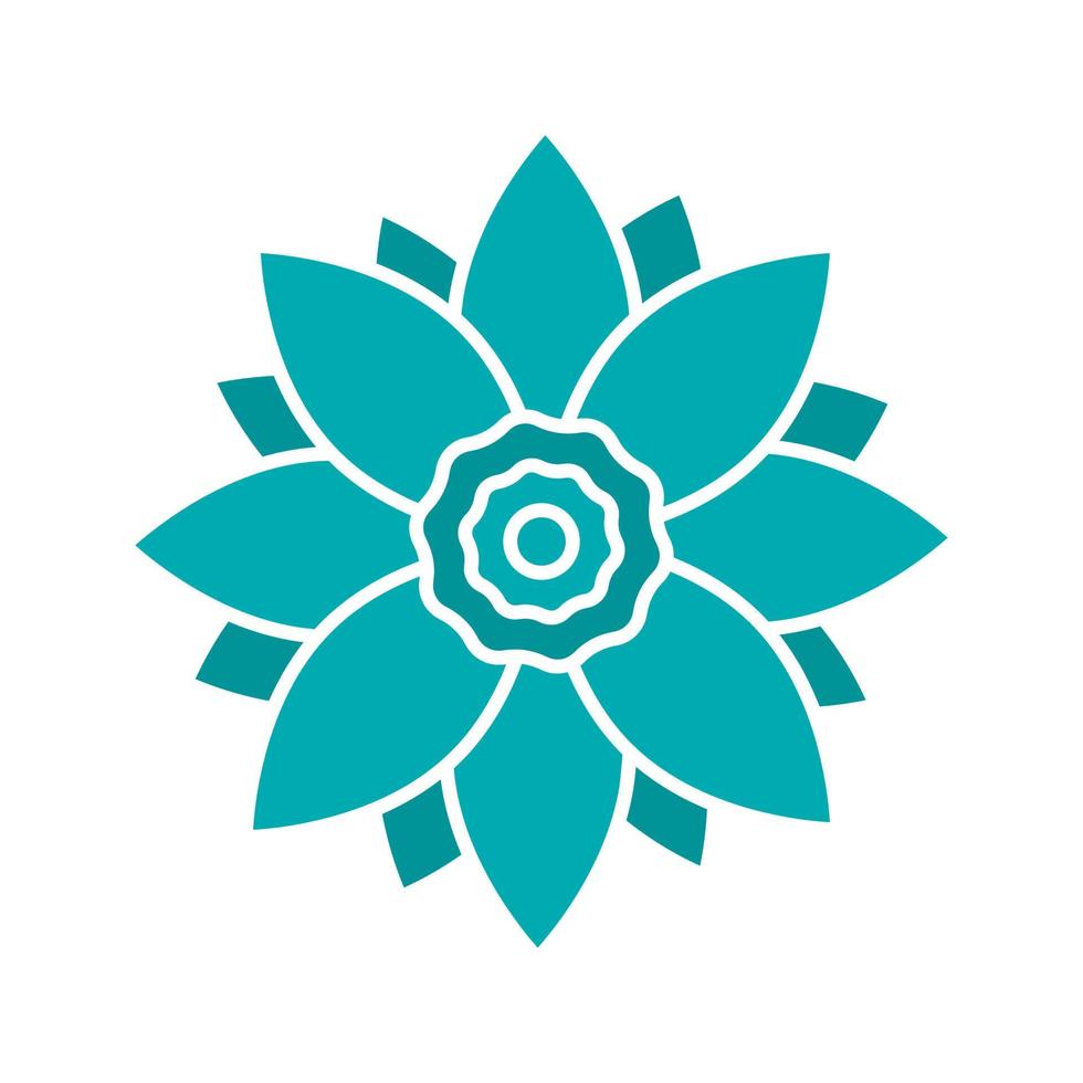 lotusbloem glyph kleur pictogram. silhouet symbool op witte achtergrond. negatieve ruimte. vector illustratie